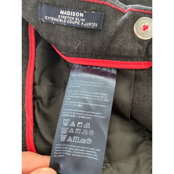 Tommy Hilfiger Madison Charcoal Gray Stretch Slim Preppy Career Pants Sz 10 - Picture 11 of 11